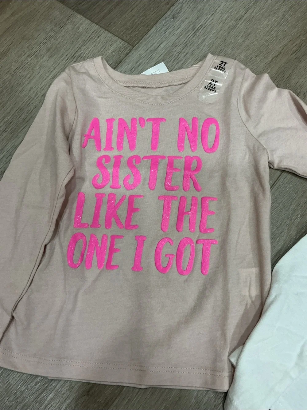 Kids Unicorn Graphic Long-Sleeve Top and Pink Sister Slogan Tee - Unbranded